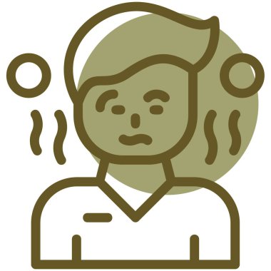 Başı ağrıyan ve başı ağrıyan bir kadın.