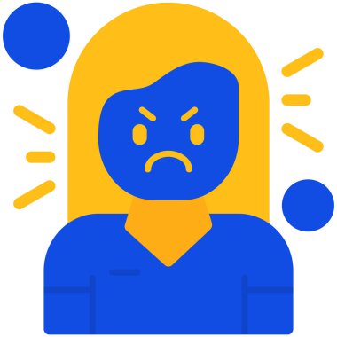 öfke duygu simgesi simgesi ile doldurulmuş ana hat biçimi