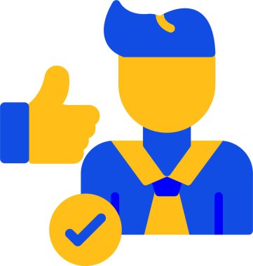 Baş parmaklar yukarı simgesi, vektör illüstrasyonlu el