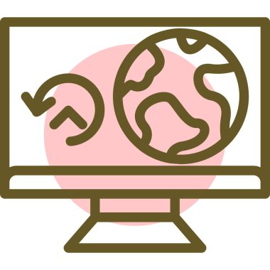 dünya web simgesi basit illüstrasyon