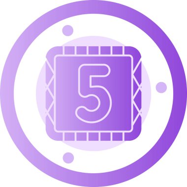 Beş numaralı simge, vektör illüstrasyonu.