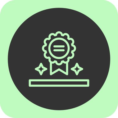 Ödül rozeti simgesi yumuşak yeşil arka planda izole edilmiş modaya uygun düz stil. Web sitenizin tasarımı, vektör illüstrasyonunuz