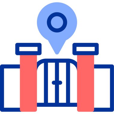 Bir bina simgesinin vektör illüstrasyonu