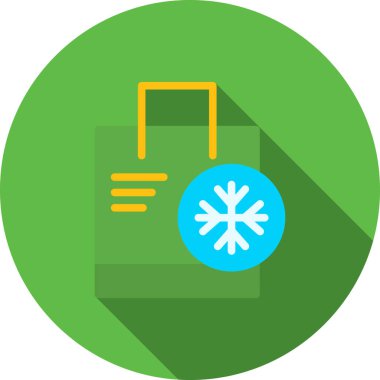 Yılbaşı kar tanesi hediye simgesi düz stil