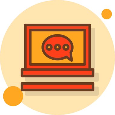 çevrimiçi sohbet simgesi, vektör illüstrasyonu