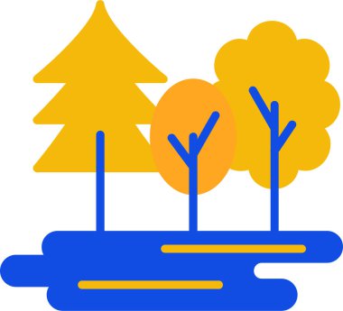 Ağaçlar. Web simgesi basit illüstrasyon