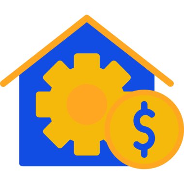 dişli dolar para simgesi düz stil