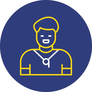 erkek doktor vektör simgesini yuvarladı