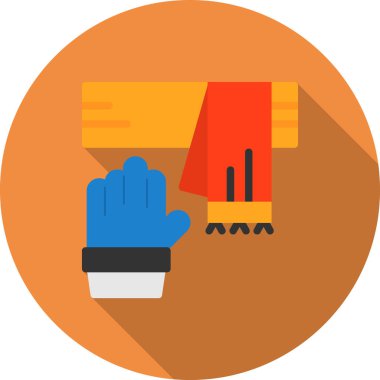 Spor salonunda elinde havluyla gezen bir adamın vektör çizimi.