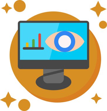 bilgisayar izleme simgesi, vektör illüstrasyonu