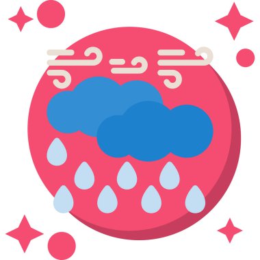 hava tahmini yağmur simgesi tam taslak biçiminde