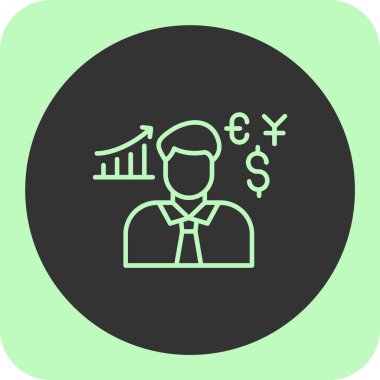 Doları olan işadamı, vektör simgesi