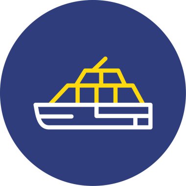 Bir tekne simgesinin vektör illüstrasyonu
