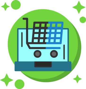 Alışveriş arabası ikon vektör illüstrasyonu