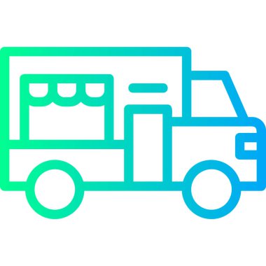 dağıtım kamyonu ikonu vektör çizimi
