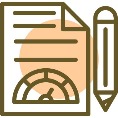 kalem ve kağıt simgesi vektör illüstrasyonu