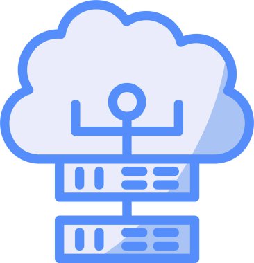 Bulut Hesaplama. Web simgesi basit illüstrasyon