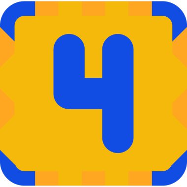 4 numaralı web simgesi, vektör illüstrasyonu