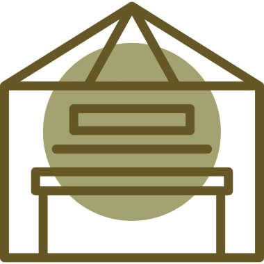 Bir çadır simgesinin vektör illüstrasyonu