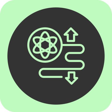 Moda biçimi izole edilmiş arkaplanda atom simgesi