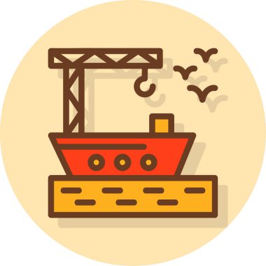 tekne ikonu vektör illüstrasyonu