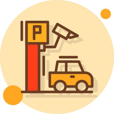 Araba park vektör simgesi