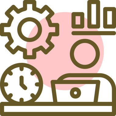 Saatin bir simgesinin vektör illüstrasyonu