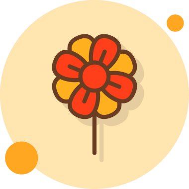 Çiçek. Web simgesi vektör illüstrasyonu