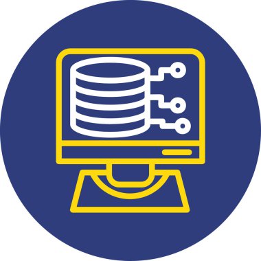 beyaz arkaplan üzerindeki veritabanı simgesi vektörü