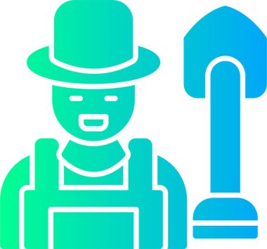 Çiftçi. Web simgesi basit illüstrasyon