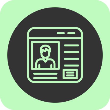 Beyaz arkaplanda izole edilmiş kimlik kartı simgesi