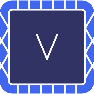 V harfi simgesi, vektör illüstrasyonu