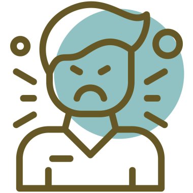 Kızgın biri. Basit resimleme