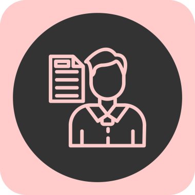 Elinde pano olan bir adamın vektör çizimi