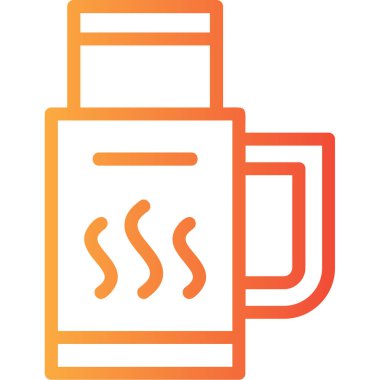 Kahve ikonu. Beyaz arkaplanda izole edilmiş web tasarımı için basit bir kahve vektör simgesi çizimi