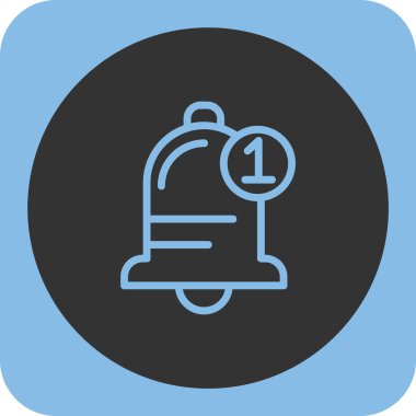 Çan düz yuvarlak kare simgesi