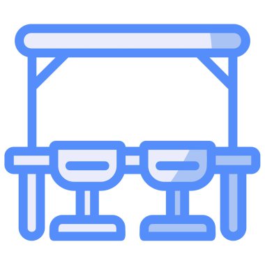 Kürsü ikonu. kenar kenar kenar kenar vektör rengi düz izole