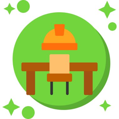 Sandalye mobilyası simgesi düz stil