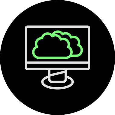Bulut hesaplama sembolü renk vektör illüstrasyonu