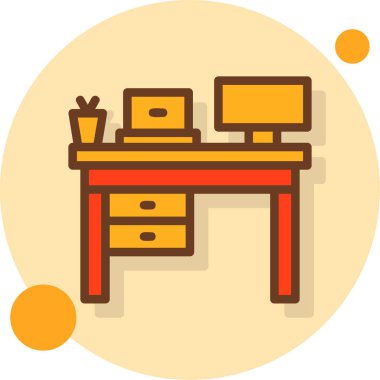 Masa. Web simgesi basit illüstrasyon