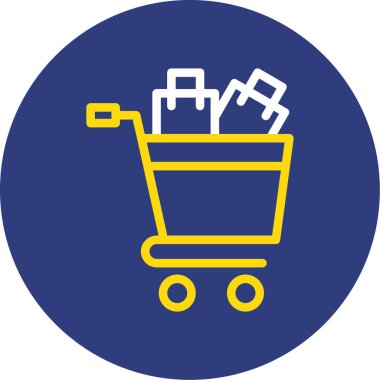 Alışveriş arabası ikonu. Ağ için basit alışveriş arabası vektör simgeleri çizimi