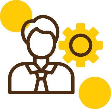 Ellerinde vites, simge, vektör illüstrasyonu olan iş adamı