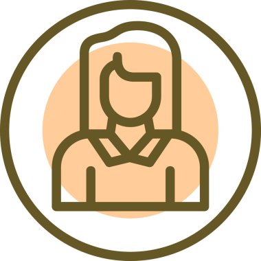 Kadın. Web simgesi basit illüstrasyon