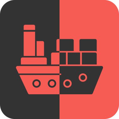 kargo kabı düz simge, vektör, illüstrasyon