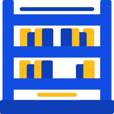  Kitaplık. Basit tasarım basit düz illüstrasyon