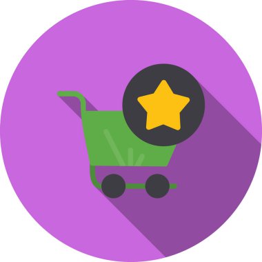 Yıldızlı alışveriş arabasının vektör çizimi