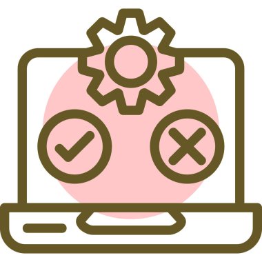 İşaretleme web simgesini basit illüstrasyonla kontrol et