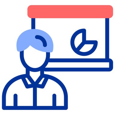 Bayrak simgesi olan adam, vektör illüstrasyonu