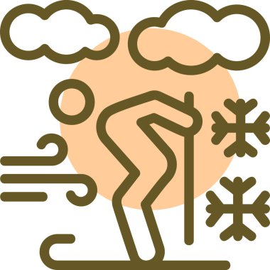 Soğuk kar kış ikonu - taslak biçiminde