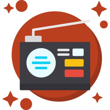 Radyo. Web simgesi basit illüstrasyon